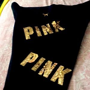 “PINK” leggings XL black w/copper logo